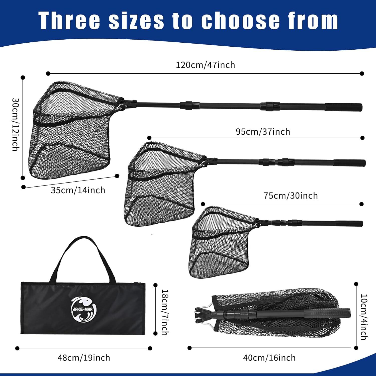 Fishing Net with Handle, Rubber Coated Landing Net with Foldable Aluminum Frame, Minnow Net, Small Fishing Net, Easy Transportation Storage for Kayak, Fly, Catfish, Bass, Trout Fishing - Image 2