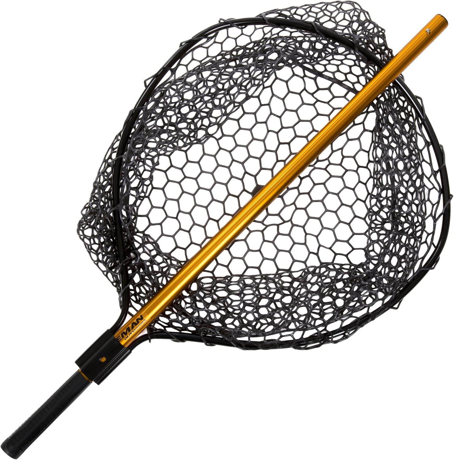 Landing Fish Net - Angler Tool with Clear Rubber Mesh Netting and Wooden Handle - Fly Fishing Equipment for Catch and Release by Wakeman - Image 5